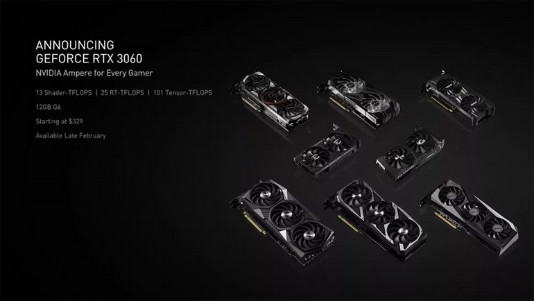 Nvidia, RTX 3060 GPU'sunu duyurdu
